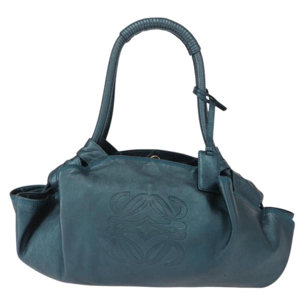 Authentic LOEWE Nappa Aire Leather Navy Hand Bag bst553-121025